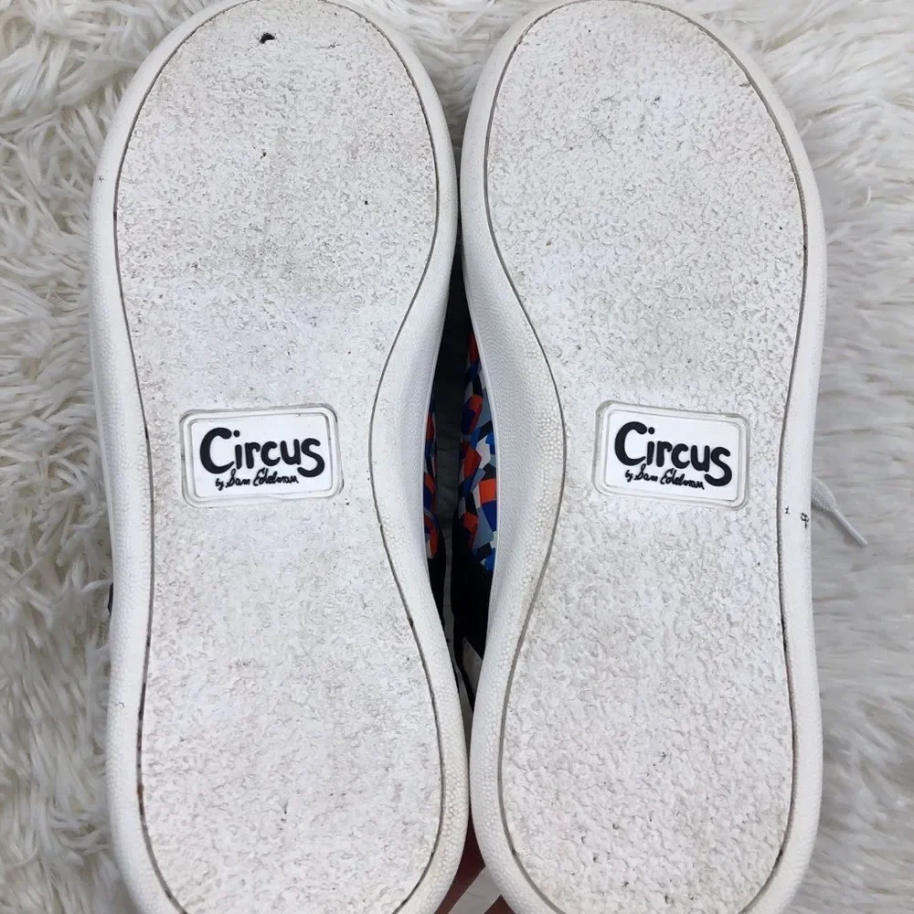 Circus Sam Edelman Murray Red Blue Confetti‎ Black Slingback Sneakers Shoes 7.5